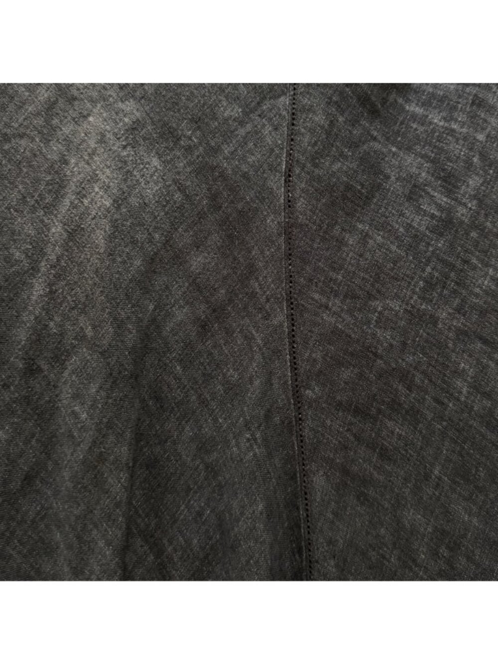 Charcoal Grey A-Line Linen Panel Flare Midi Skirt Size S Lined Side Zip Prairie - Picture 10 of 12